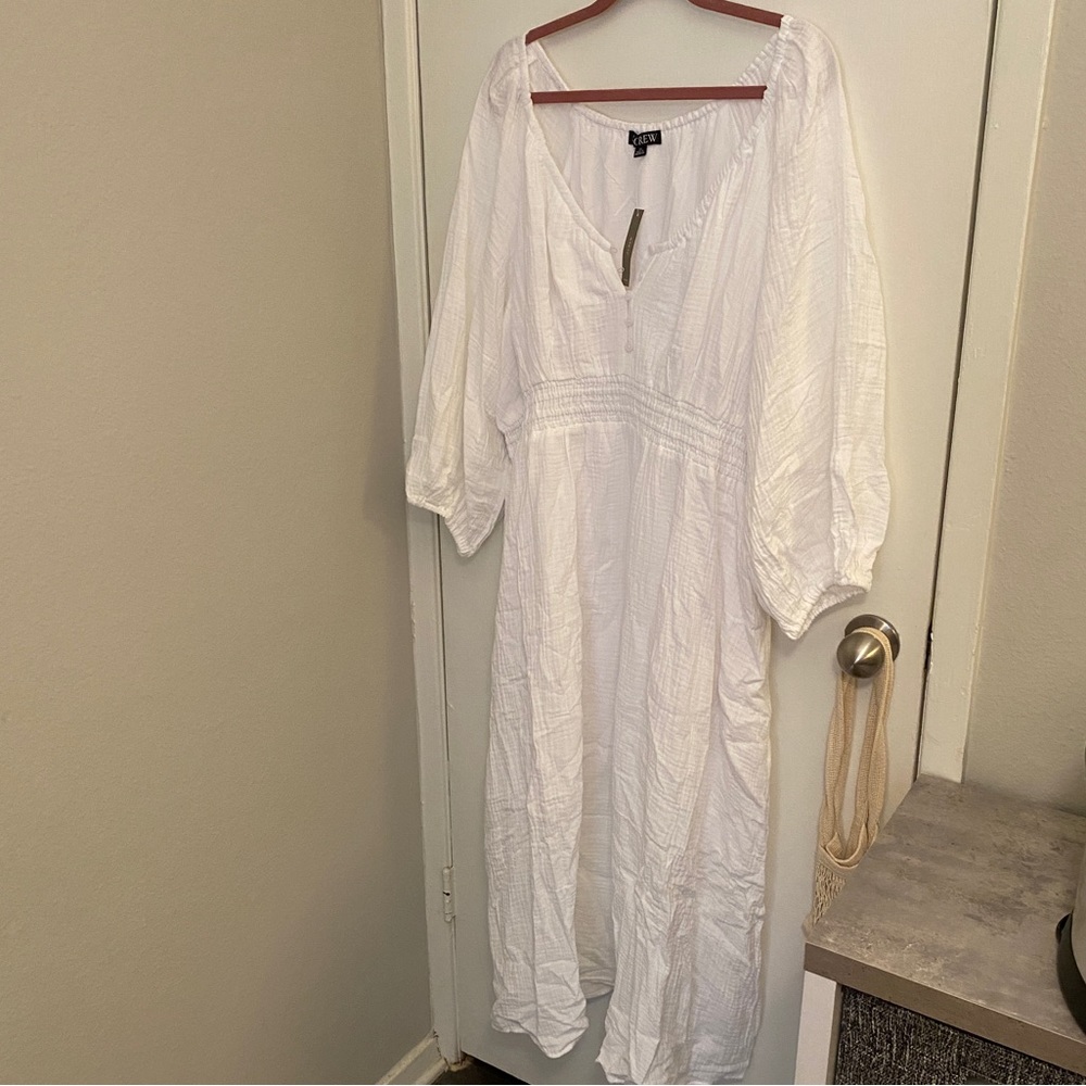 J.Crew V-Neck Midi Dress in Soft Gauze